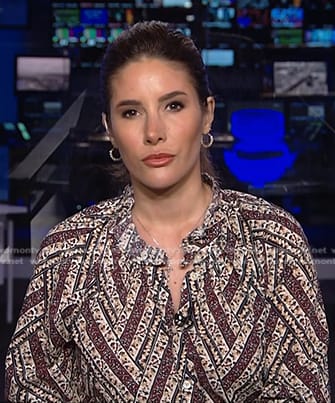 Elwyn Lopez's flora stripe blouse on NBC News Daily