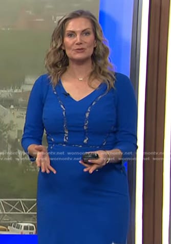 Emily West's blue lace inset dress on Today