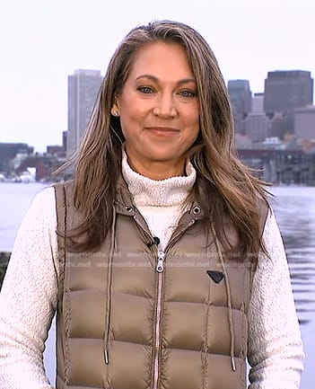 Ginger's beige puffer vest on Good Morning America