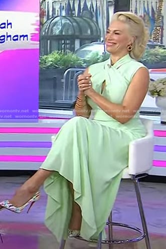 Hannah Waddingham's mint green criss cross dress on Today