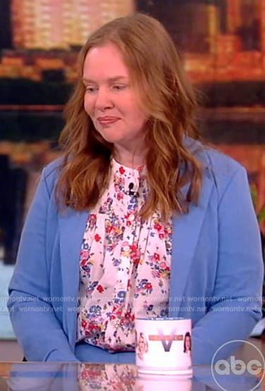 Helen Rebanks's white floral print blouse on The View