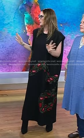 Ingrid Michaelson's black snake print dress on Today