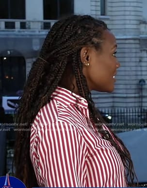 Janai's pink striped shirt on Good Morning America
