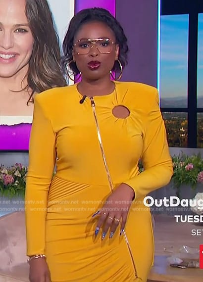 Jennifer's yellow zip front dress on The Jennifer Hudson Show