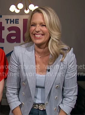 Jessica St. Clair's blue blazer on The Talk