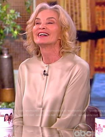 Jessica Lange's satin blouse on The View