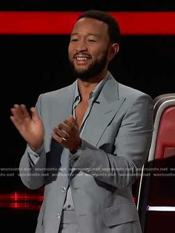 John Legend's blue blazer and pant suit on The Voice