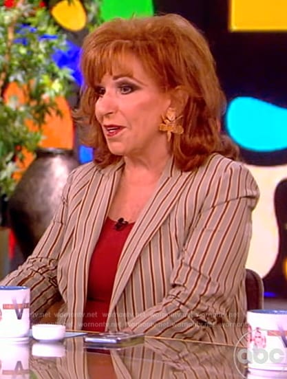 Joy's khaki striped blazer on The View