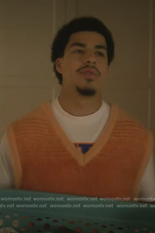 Andre's orange knit vest on Grown-ish
