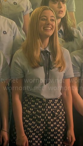 Kelly's bow print shorts on Pretty Little Liars Original Sin