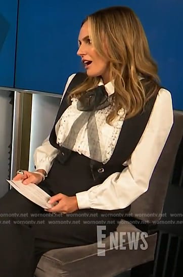 Keltie's white lace blouse on E! News
