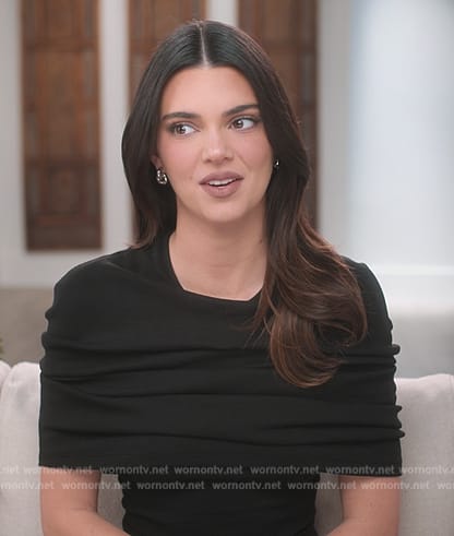 Kendall's black confessional dress on The Kardashians