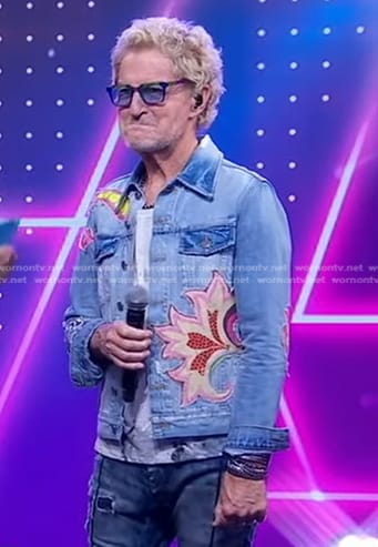 Kevin Cronin's floral patch denim jacket on Good Morning America