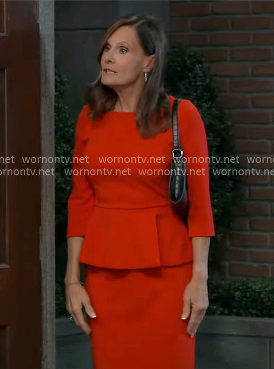 Lucy's red peplum dress on General Hospital