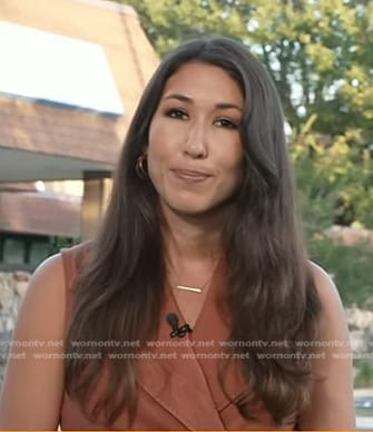 Marissa Parra's brown sleeveless trench dress on Today