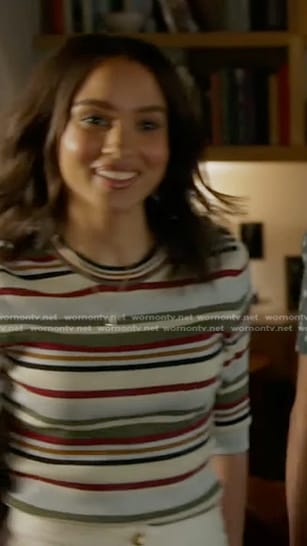 May's striped short sleeve sweater on 9-1-1