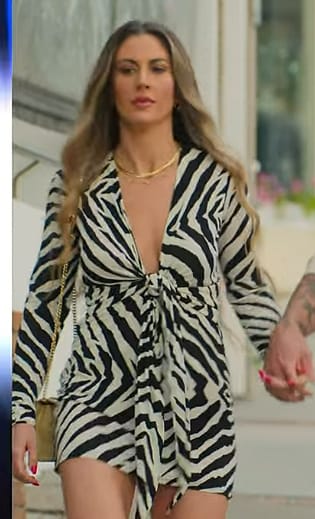Lisa Victoria's zebra stripe mini dress on Selling the OC