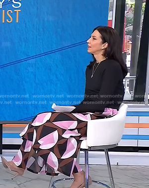 Natalie's geometric print midi skirt on Today