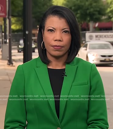 Nikole Killion's green blazer on CBS Evening News