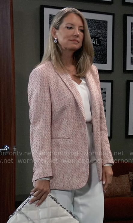 Nina's pink tweed blazer on General Hospital