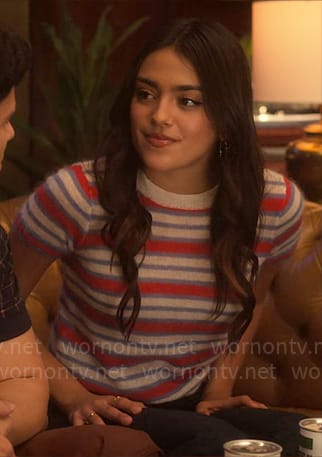 Noa's red and blue striped top on Pretty Little Liars Original Sin