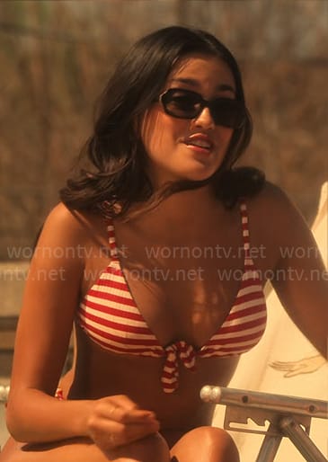 Noa's red striped bikini on Pretty Little Liars Original Sin