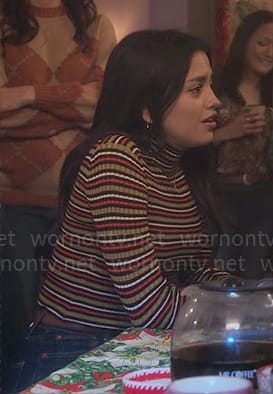 Noa's striped rib knit top on Pretty Little Liars Original Sin