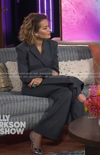 Rita Ora's cropped blazer and skirt front pants on The Kelly Clarkson Show