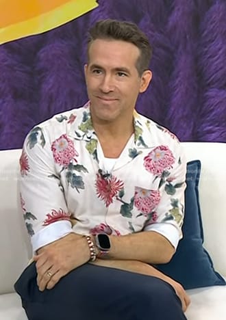 Ryan Reynolds's white floral shirt on Today