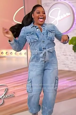 Sherri's denim jumpsuit on Sherri