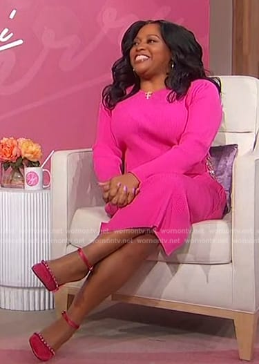 Sherri's pink embellished pumps on Sherri
