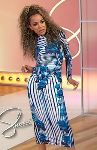 Sunny's floral print stripe dress on The View