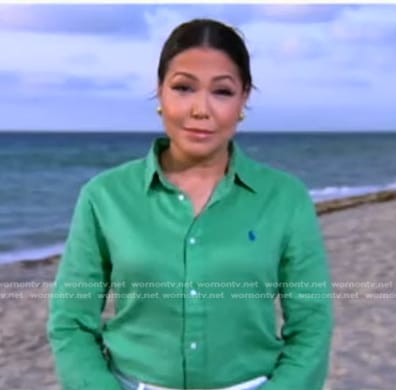 Stephanie's green button down shirt on Good Morning America