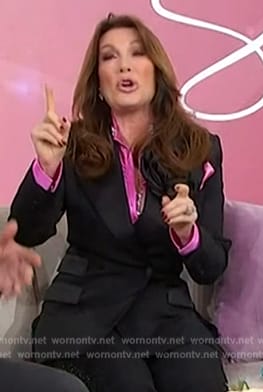 Lisa Vanderpump's black floral applique blazer on Sherri