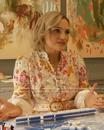 Megan Trottier's white floral belted dress on Good Morning America