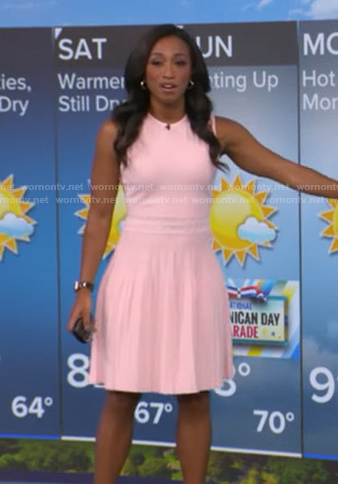 Brittany Bell's pink ribbed dress on Good Morning America