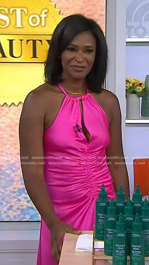 Deena Campbell's pink ruched front dress on Today