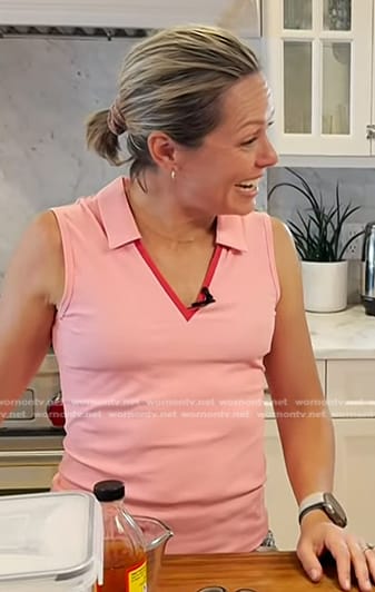 Dylan's pink sleeveless collared top on Today