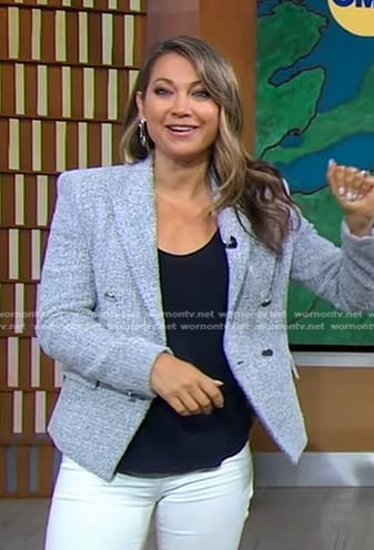 Ginger's grey tweed blazer on Good Morning America