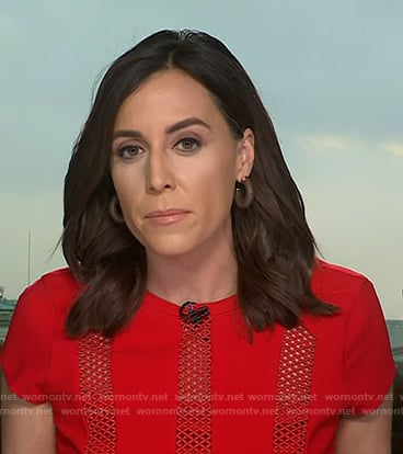 Hallie Jackson's red lace inset dress on Today