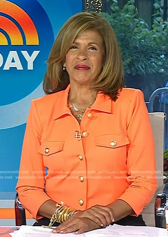 Hoda's orange cropped jacket on Today