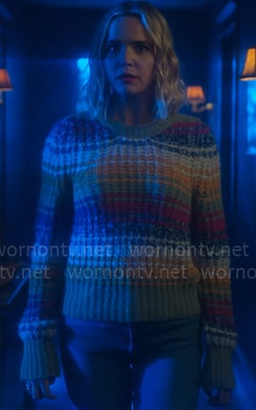 Imogen's striped chunky knit sweater on Pretty Little Liars Original Sin