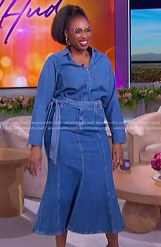 Jennifer's denim midi skirt on The Jennifer Hudson Show