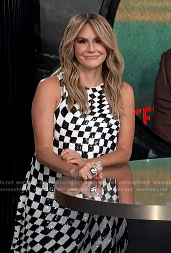 Keltie's checkerboard sequin mini dress on E! News