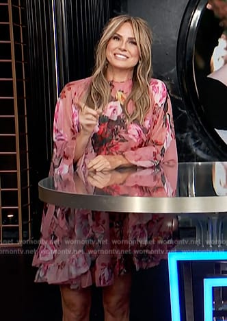 Keltie's pink floral print ruffle dress on E! News