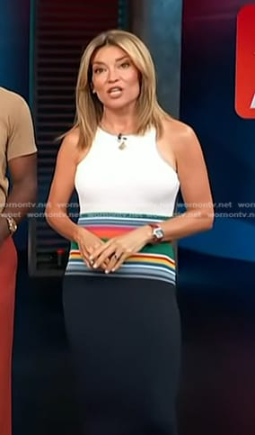 Kit's striped sleeveless dress on Access Hollywood