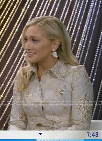 Maggie Sajak's metallic collared dress on Good Morning America