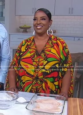 Melba Wilson's multicolor printed kaftan on Good Morning America