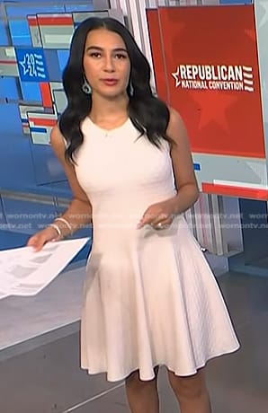 Morgan's white dot texture dress on NBC News Daily