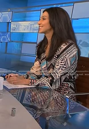 Dr. Natalie Azar's printed wrap dress on NBC News Daily